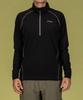 Phoenix Half Zip Long Sleeve Black Men's T-Shirt, (PH9900)