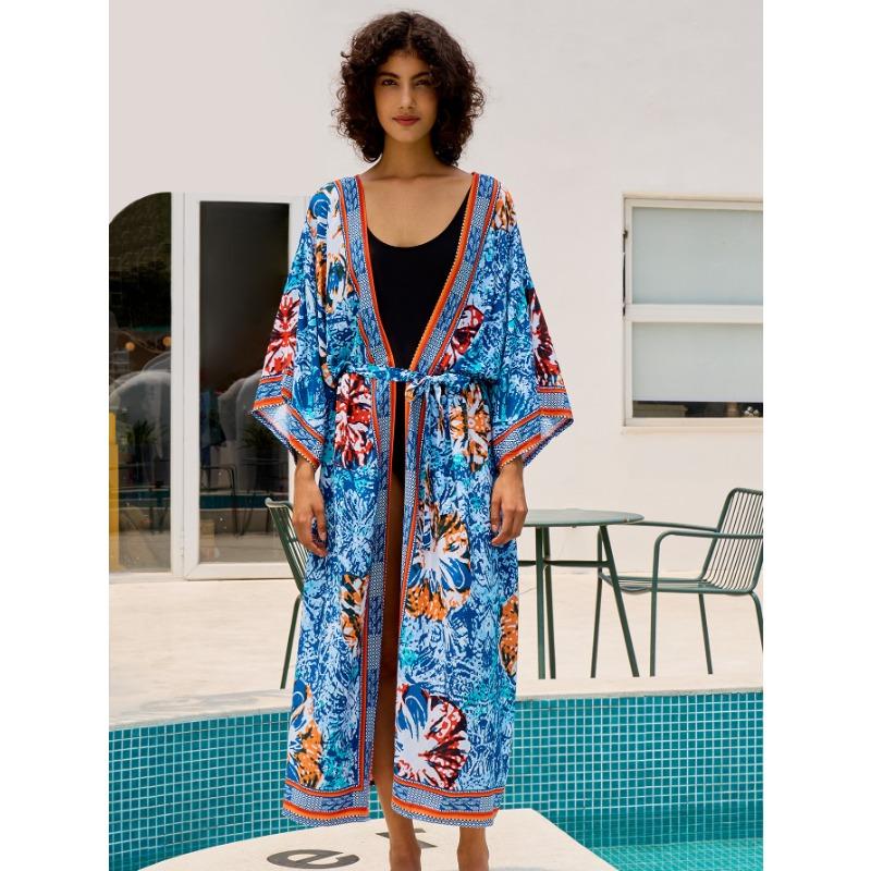 

Women s Fashion Spring Fall Geometric Print Long Sleeve Loose Waistline Casual Dresses Size: One Size