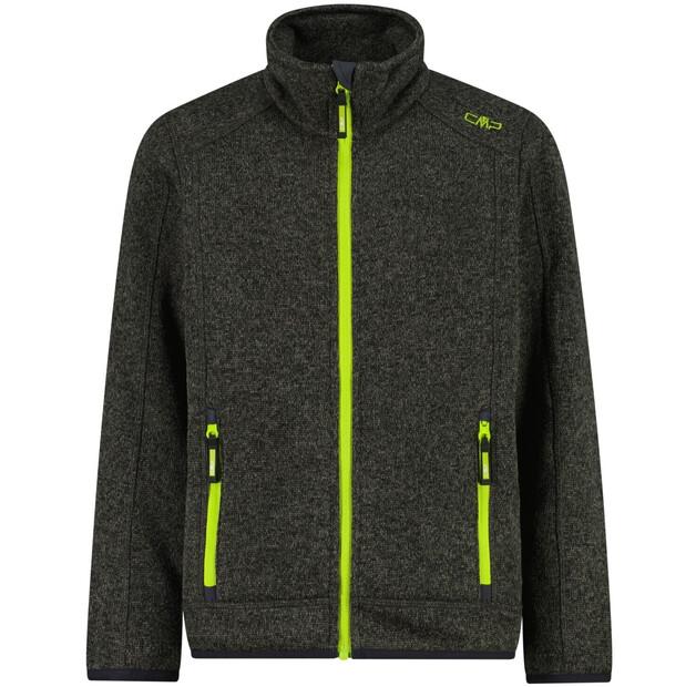 CMP Boys Melange Knit-Tech Fleece Jacket Without Hood