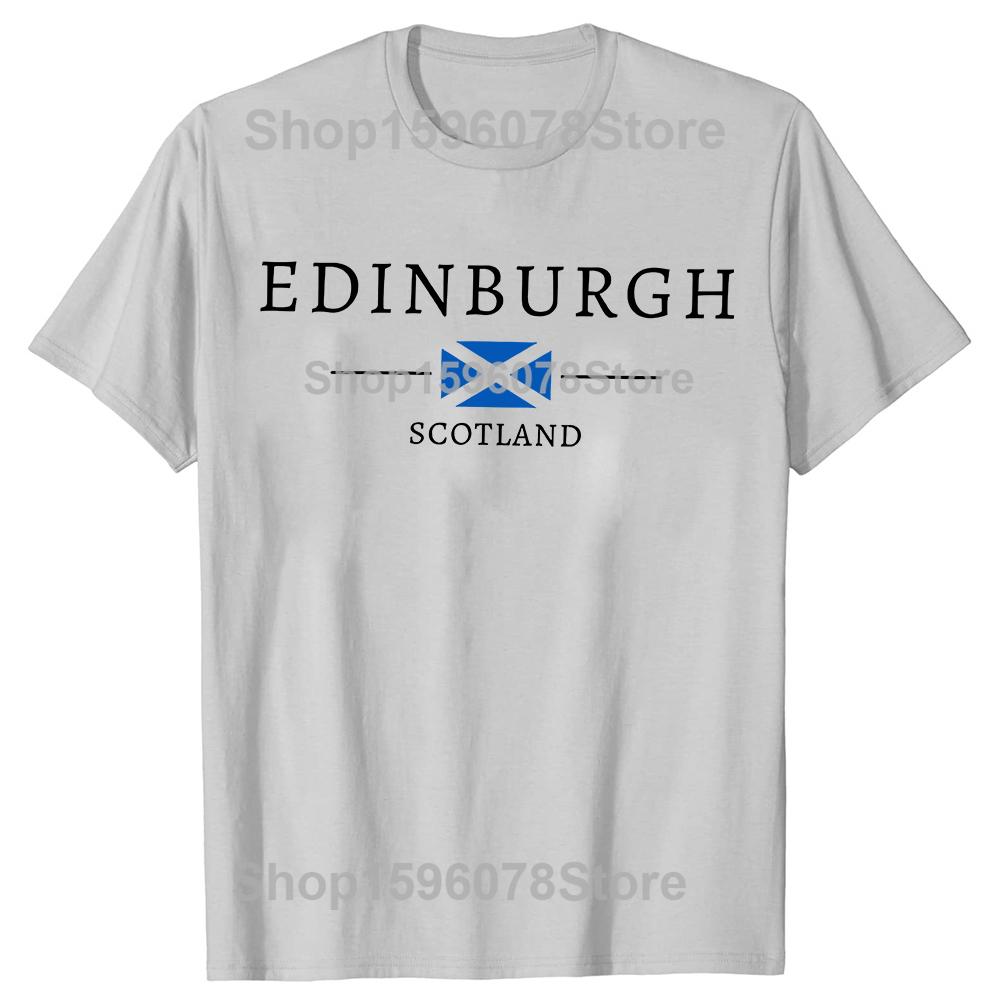 Edinburgh Scotland Tourist Souvenirs Best Friend T Shirts Men Humor Streetwear Tee Shirt Short Sleeve Unisex Loose Clothing