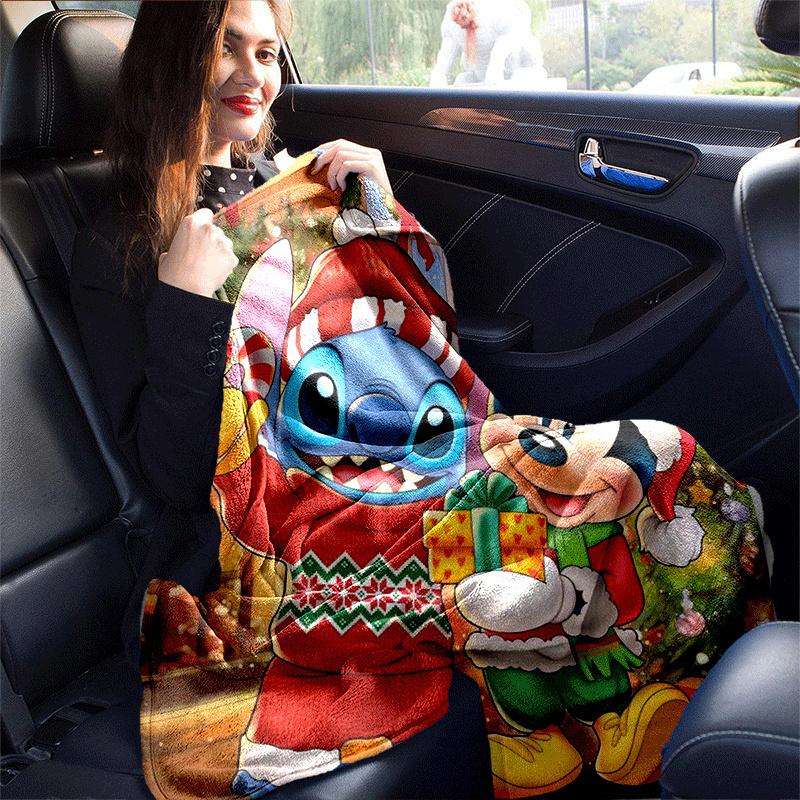 1pc Cute Stitch Mickey Mouse Printing Blanket - Soft, All-Season Throw for Living Room, Bedroom,Personalized Gift