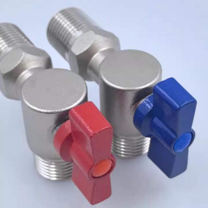 Toilet Flush buttonStainless Steel Angle Stop Valve Faucet Valve G1/2'' Plumbing Fitting Brass High Flow Easy