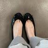 Sheepskin Version~ Gentle Retro Bow Flat-bottomed Ballet Shoes for Women's Comfortable Soft-soled Round Head One-pedal Light Mouth Single Shoes