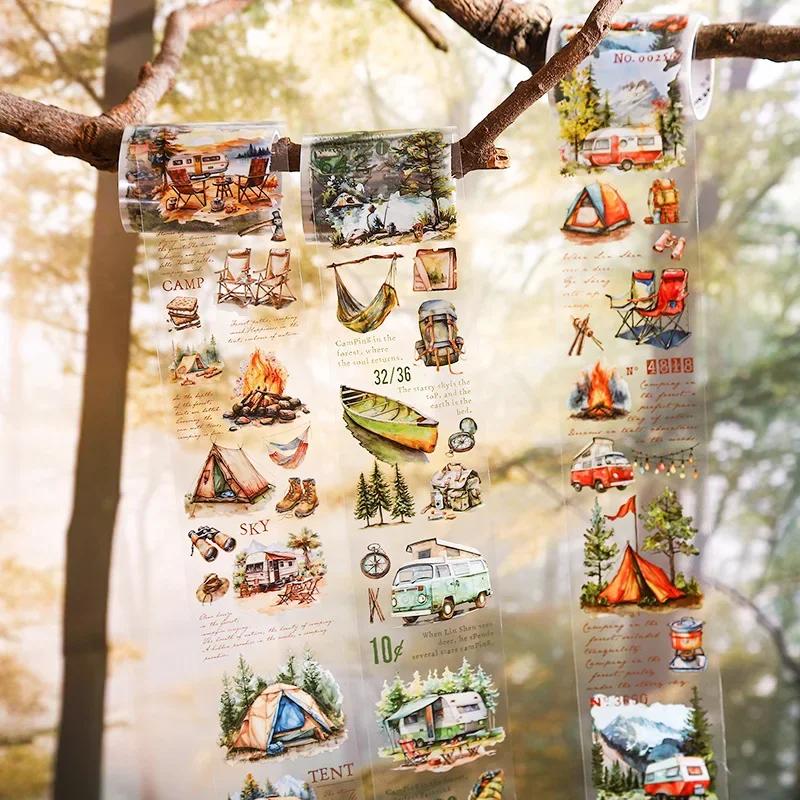 Mr. Paper,Forest Camping Character Theme Tape 200cm/roll for Collage Scrapbook Notebook Diary Decorative Stationery Stickers