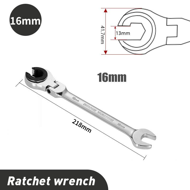 1Pc Ratcheting Wrench Set with Open Flex-head Metric Tubing Combination Wrench Tubing Ratchet Wrench 8-30mm Size Available