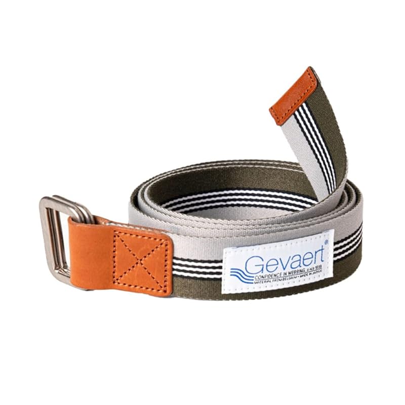 

[Nakota] Gevaert Gewald W ring border line belt cloth belt Made with Belgian fabric made in Japan Thick Durable men s ladies casual commute Commuting