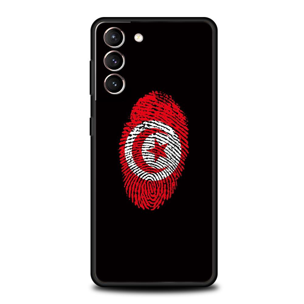 Tunisia Flag Phone Case For Samsung Galaxy S26 Ultra S25 Plus S24 FE S23 S22 5G S21 S20 Cover Black Soft