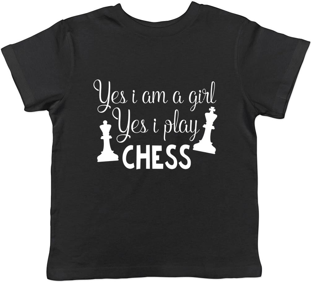 Yes I m a Girl and Yes I Play Chess Kids Childrens T-Shirt 150