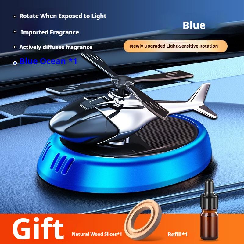 Car Solar Powered Rotating Aircraft Perfume Automatic Rotating Air Purifier Propeller Rotary Perfume Diffuser Car Ornament