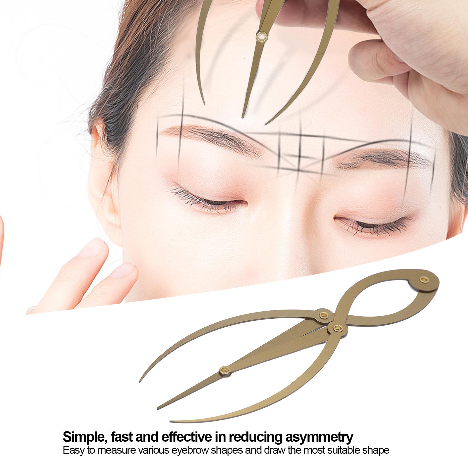 Eyebrow Ruler Multifunctional Stainless Steel 3 Point Positioning Ruler for Beginners Tattoo Artists