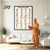 Tai Chi Chair Exercise Poster Workout Unframed Routine Clear Visual Instructions Low Impact Guide Seated Chart for Seniors Beginners Gentle