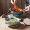A5 Melamine Porcelain-Style Dessert Bowls: Creative Double-Ear Set for Sweets, Soup, Shaved Ice, and Snacks