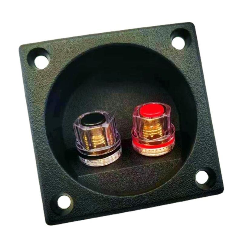 

Black Speaker Terminals Connectors Square Box with 2 Banana Gildeds Subwoofer Stereoes Plug Spring Cup Connection 1