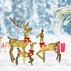 Deer Holiday Decoration Gold LED Easy Assembly 3 Piece Reindeer Family Decor for Xmas Festival Yard Decoration
