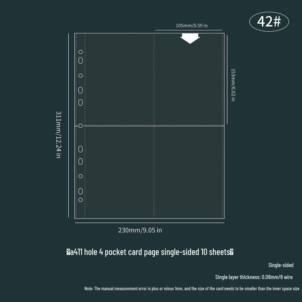 Light & Night 4-Pocket Card Album: Fits 6-Inch Polaroid & A4 Cards, High-Transparency Pages