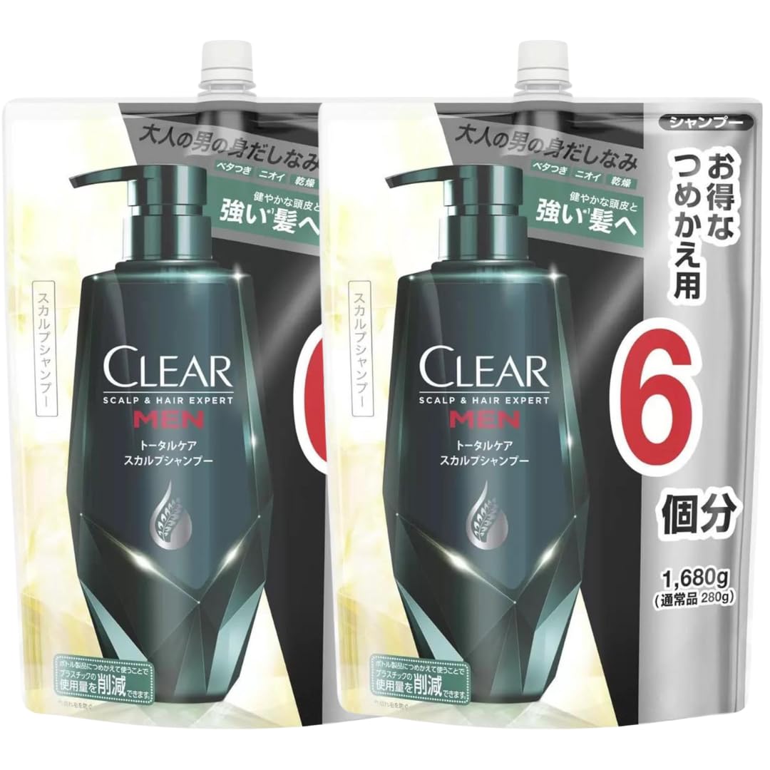 

Clear For Men Шампунь Запасной блок 1680г Уход за кожей головы Мужской 2 штуки