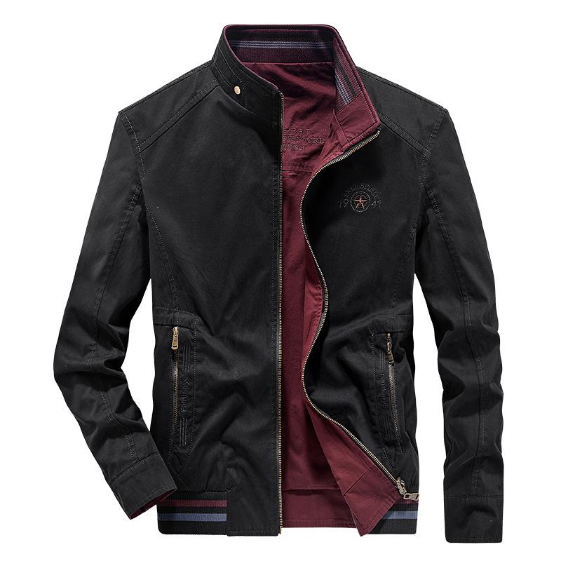 

Осенняя мужская новая куртка среднего возраста, мужская свободная, большого размера, двухстороннее мужское пальто M