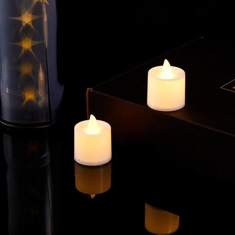 Set of 24 Flameless LED Candlelight Battery Power Lights for Wedding Party Home Decoration Candle Lamp Centerpieces
