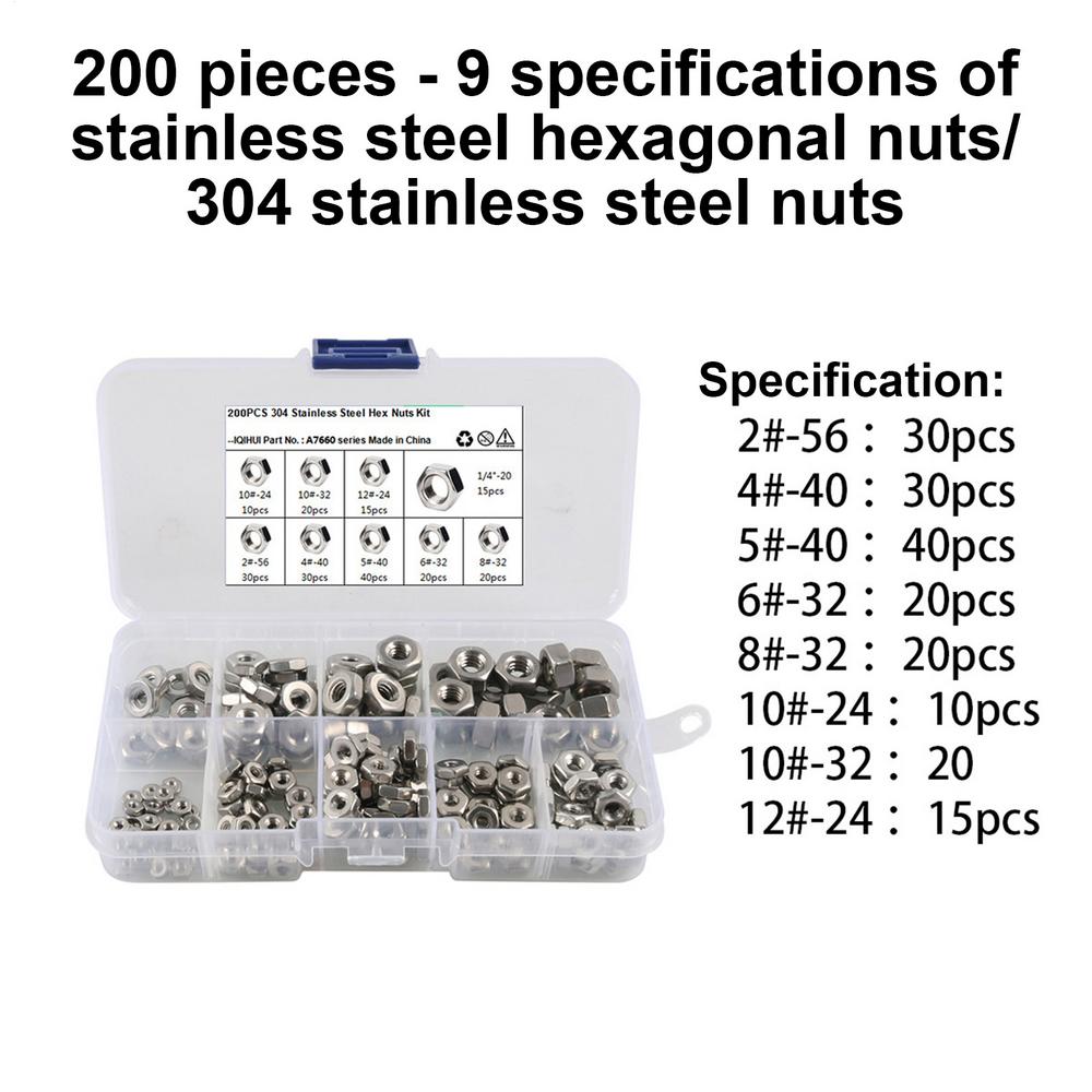 

Stainless Steel Hex Nuts Heavy Duty Hardware Nuts Sets With Case Fasteners Replacement For Professionals And Handcraft