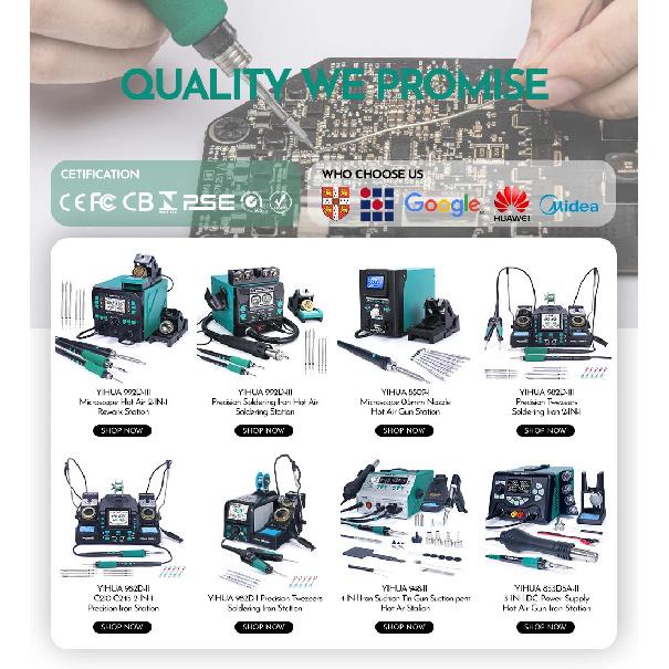 YIHUA Micro Hot Air Gun C/F Temp Adjusted 8858IV 700W Soldering Rework Welding Station LCD Digital Heat Gun BGA IC Solder Tools