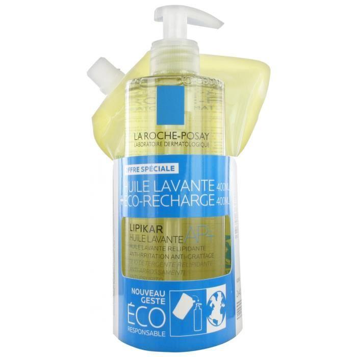Huile lavante - LA ROCHE-POSAY - Lipikar AP+ - 400 ml - Eco-Recharge - Hypoallergénique
