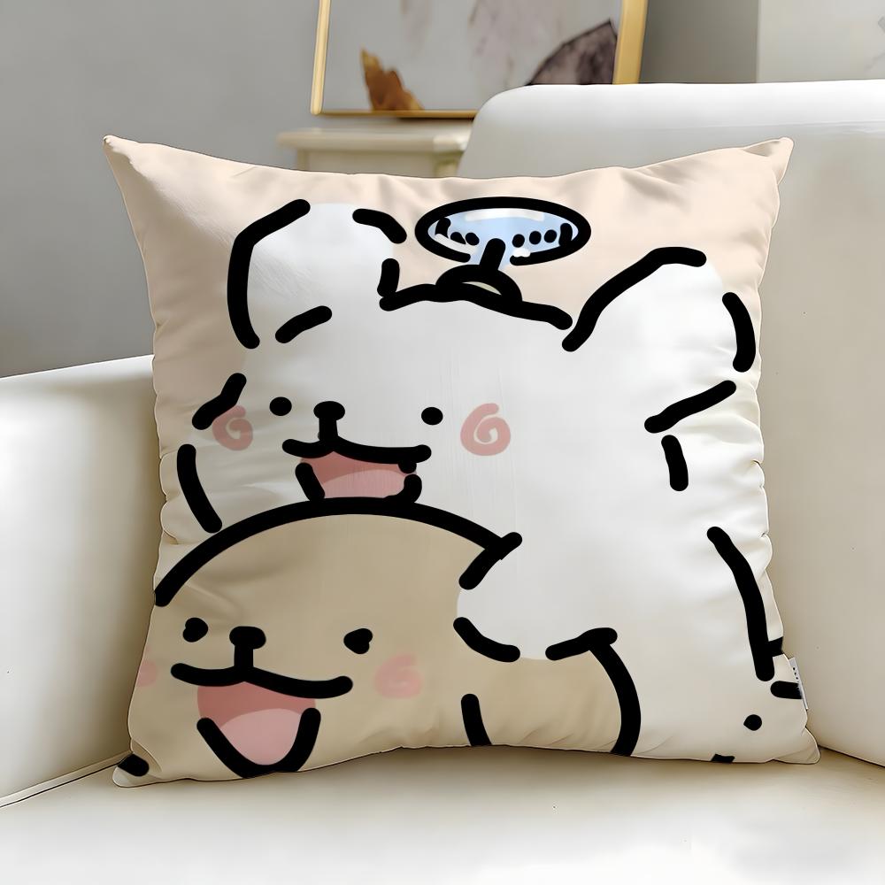 classic cartoon Line Puppy Cushion Cover Soft  EasyWash Pillow Case  Versatile for Couch Bed Travel and Office