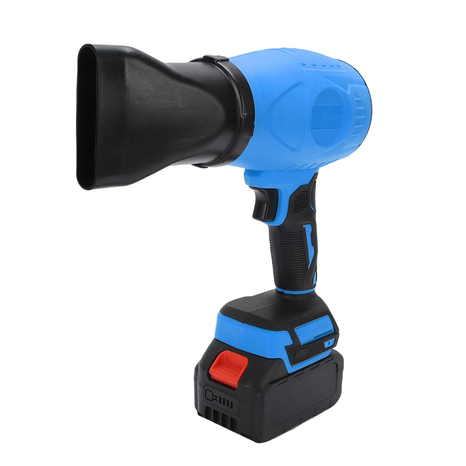 

Leaf Blower Cordless Fan Powerful Air Blower 33000rpm Stepless Speed Control 2PCS Extension Tubes for Women Men Travel Blue-EU Plug