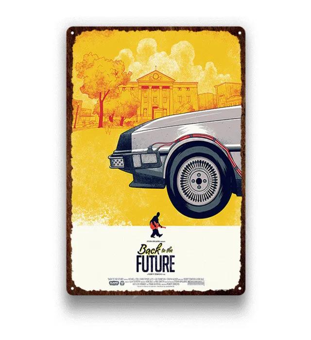 Back To The Future Poster Metal Tin Sign Vintage Home Decor Movie Wall Sticker Metal Plaque Retro Iron Painting Room Decor 30x40
