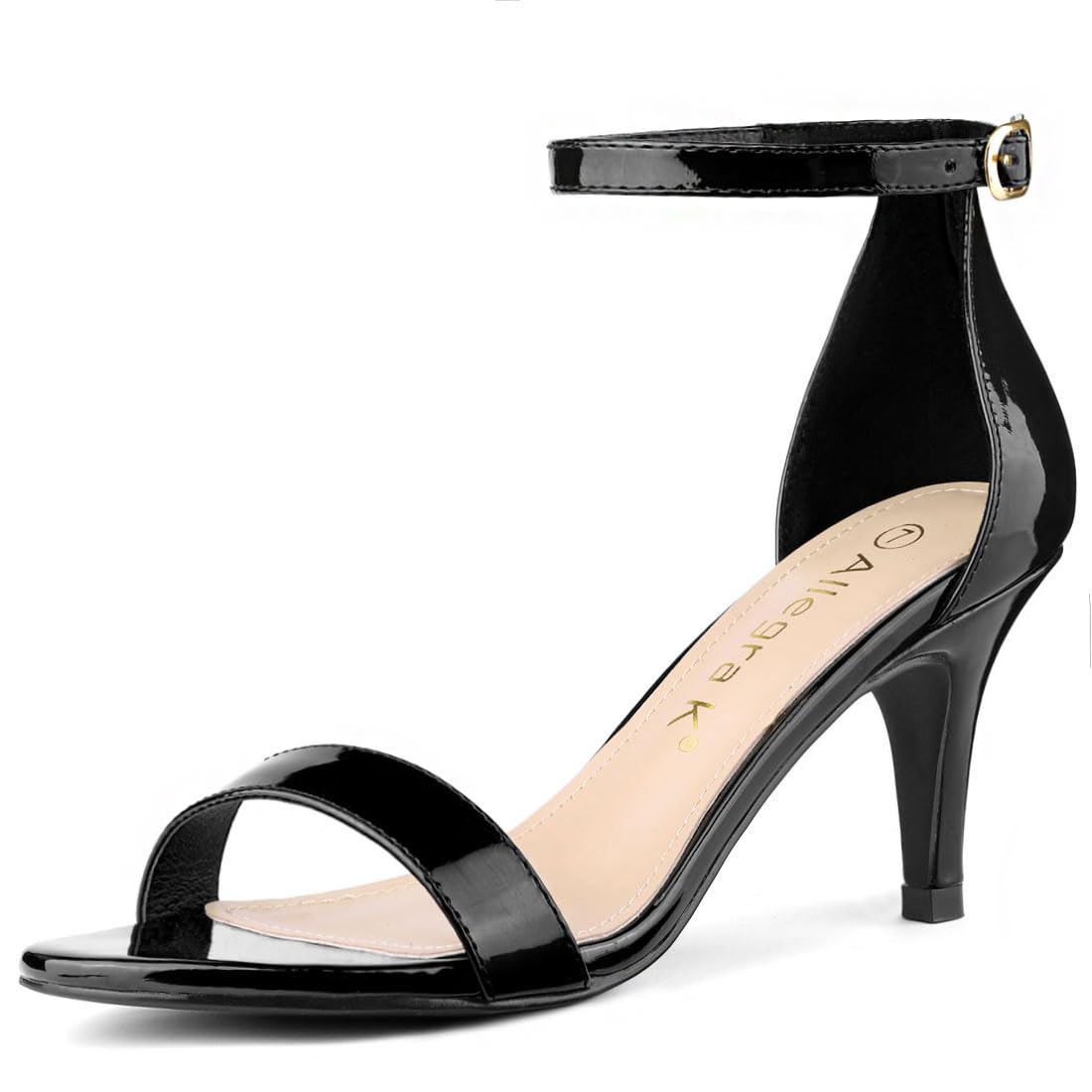 

Allegra K Women s Ankle Strap Sandals, Open Toe, Stiletto Heel, Black, Size 27.0cm