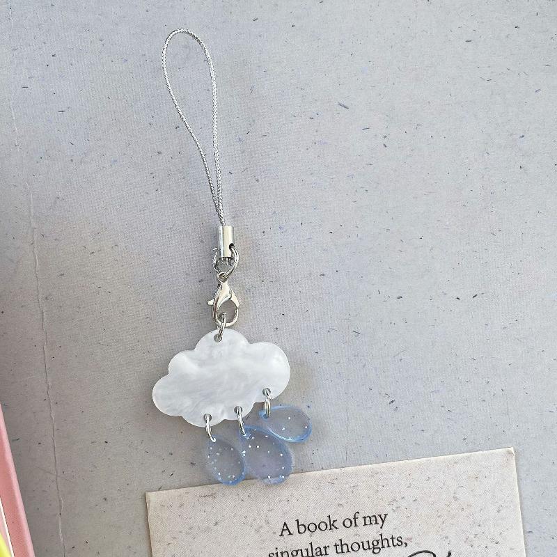 

Cute Cloud Raindrop Keychain Ins Raindrop Charms Mobile Phone Rope Pendant Keyring Phone Lanyard For Bag Phone Decoration A1