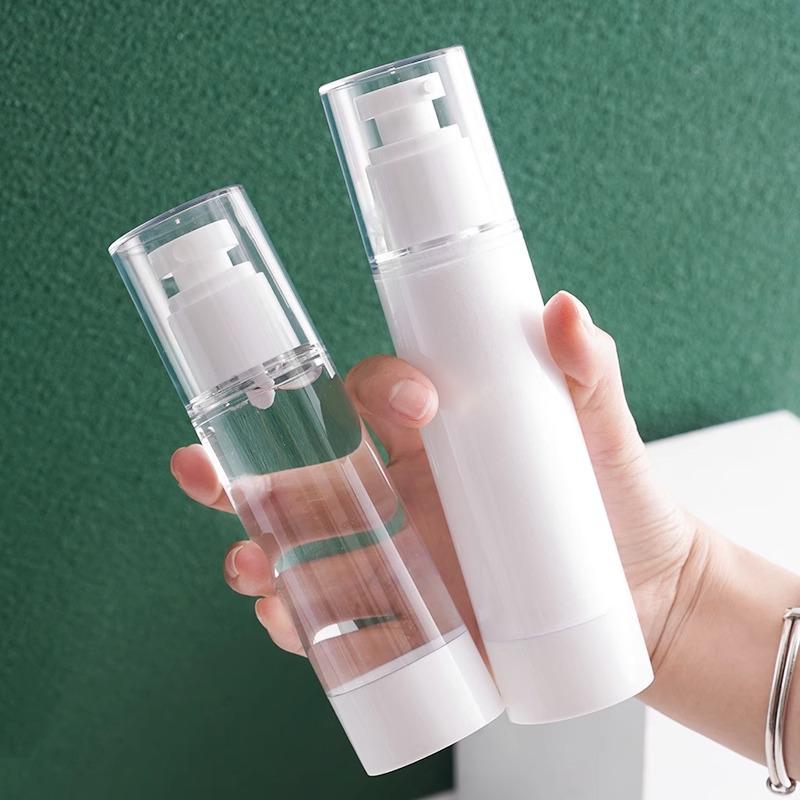 Travel-Size Press-Dispense Bottle for Cosmetics and Skincare Products
