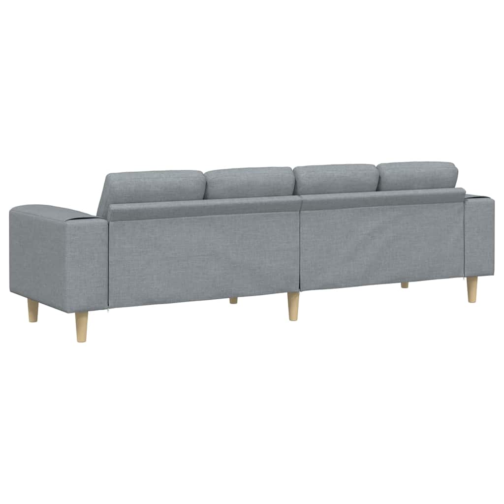 Living Room Sofa Light Grey 250 X 77 X 76 Cm Polyester