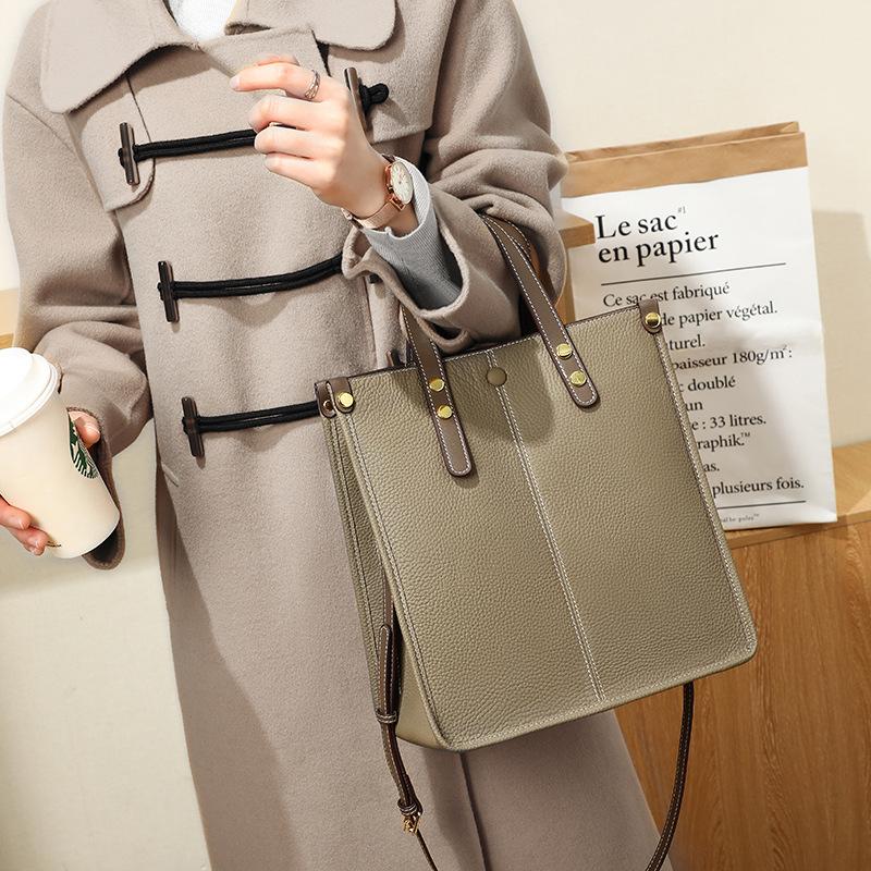 Bags, bags, new portable messenger bags, fashionable bucket bags, large-capacity tote shoulder leather women's bags