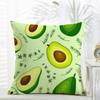 Pattern Fresh Avocado Print Cushion Cover Daily Washable Linen Pillowcase Soft For Sofa Bed Home Room Decor