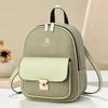 Women's Canvas & PU Leather Mini Backpack, Large Capacity Casual Daypack with Gold Lock, for Travel School Daily Use