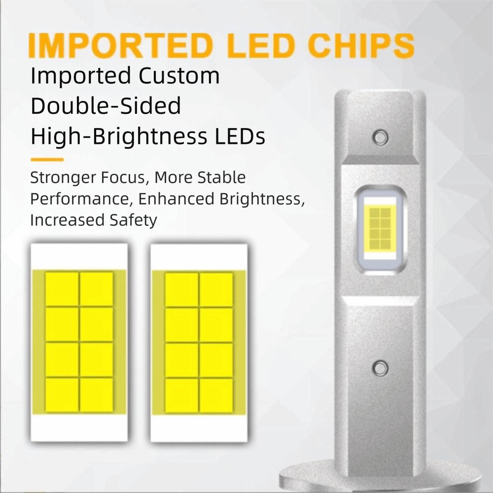 Super Bright LED Headlight Aluminum Silver Automobile Headlamp H1 Headlight Bulbs Car Headlight