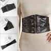 Gothic Solid Color Lift Up Female Waist Corset Wide Faux Leather Belt Women Fashion Slimming Waistband Elastic Corsets