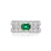 S925 Silver Ring Emerald S925 Sterling Silver Women's Ring High-end Grand Full Diamond Inlaid Classic Elegant Fashion Versatile Ring