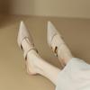 Fashion Singbacks Elegant Women Sandals High Heels Summer Pointed Toe Slip-on Mules Shoes Pumps Party Thin Heel Ladies Slippers De Mujer