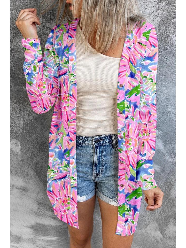 2025 Autumn Winter Women's Long Button Casual Cardigan - Pure Color, Long Sleeve