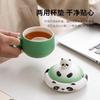 Cute Panda Tea Cup Ceramic Tea Separation With Filter Spoon Creative Coffee Water Cup Souvenir