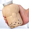 1Pc 350/500ML Cute Elephant Plastic Bottle Clear Milk Tea Bottle Water Bottle Portable Coffee Drinking Cup Drink Bottle