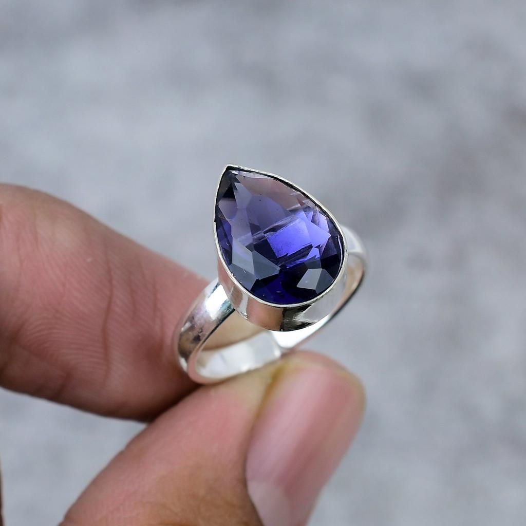 Amethyst Gemstone Handmade 925 Sterling Silver Jewelry Ring Size 8 M-270