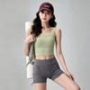 Yoga underwear women with chest pads shockproof gathering running fitness vest square neck beautiful back wear short top
