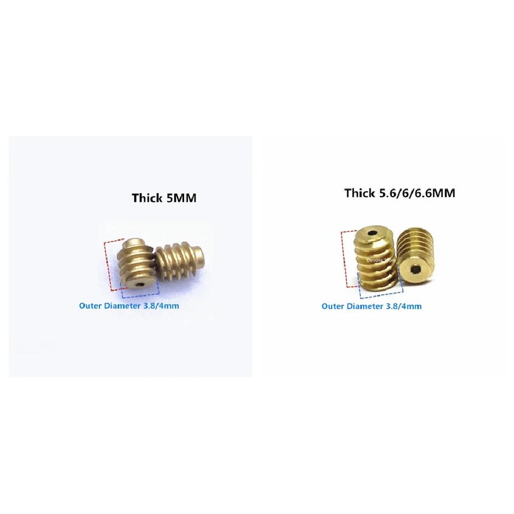 0.3M 30T 4mm Copper Step Worm Gear Wheel 0.3M Worm 0.98mm DIY Model Reducer Accessories