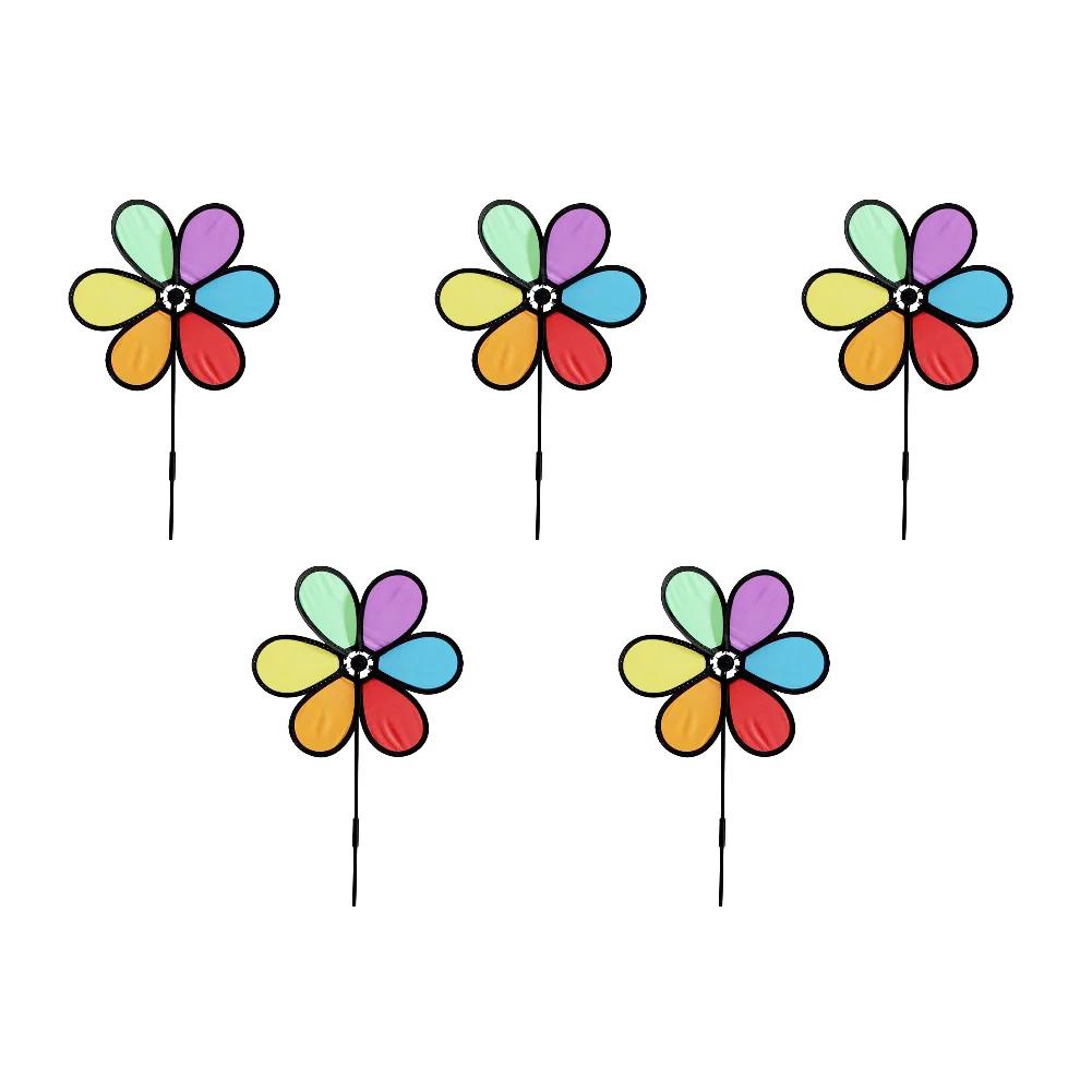 1-6PCS Flower Windmill Wind Spinner Colorful Creative Bird Scarer Outdoor Lawn Yard Flower Spinners Garden Decoration Kids Toy