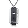 Silver Stainless Steel Cross Dog Pendant Necklace for Men
