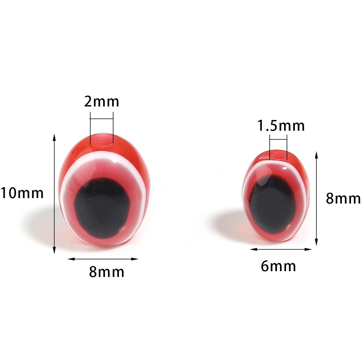 

100pcs/Lot 6x8/8x10mm Oval Spacer Beads for Jewelry Making Eye Beads Stripe Resin Beads DIY Bracelet Necklace Wholesale 6mm