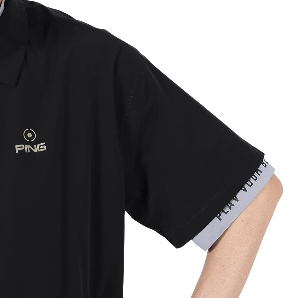 [Ping Apparel] Men's Water-Repellent Layered Twin Set (Water-Absorbent, Quick-Drying, UV Protection)  Golf  621-5160309 010Black LL