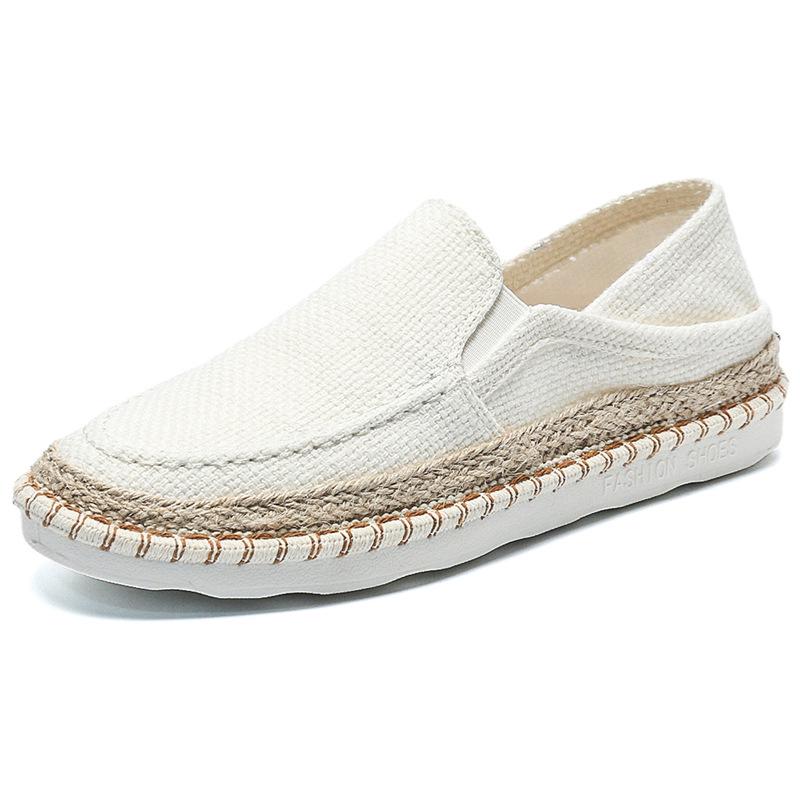 2025 Men's Casual Slip-On Canvas Shoes: Trendy Fisherman Style, Breathable, Two-Way Wear